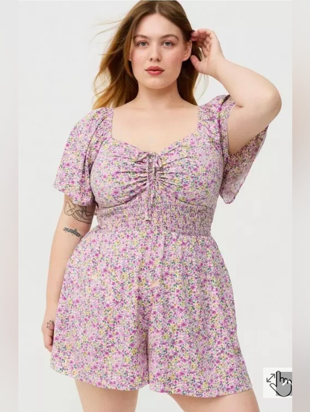 Pretty Dotsy Floral Smocked Romper